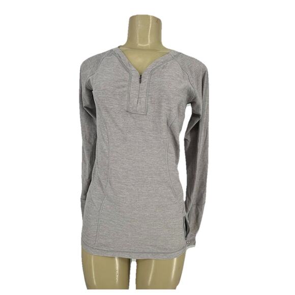 Lululemon Size 4 Women Love Some Run Long Sleeve Heathered Light Grey EF21 - Picture 1 of 10